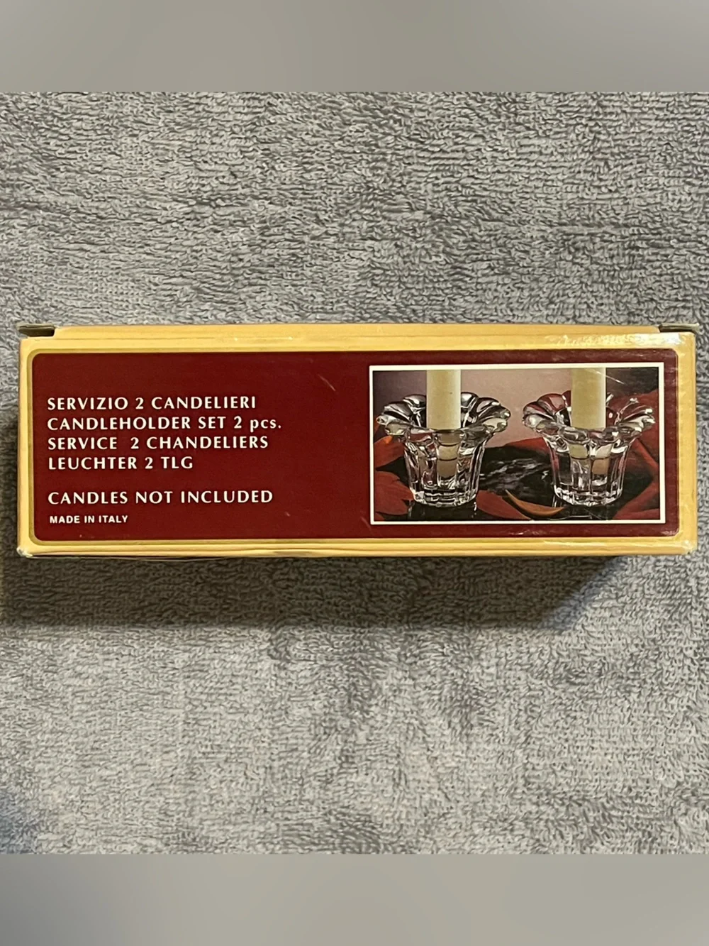 Vintage Clear Crystal Borgonovo Queen  Candleholder Set - 2 pcs - Italy 🇮🇹
